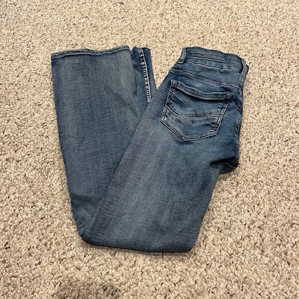 BKE Stella Mid Rise Bootcut Jeans Slim Fit 24 Medium Wash Denim Grunge Casual